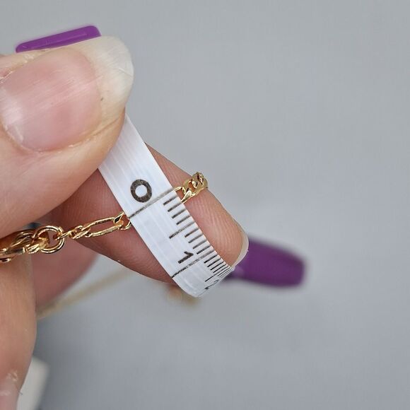 18k gold plated figaro chain with Red seahorse charm pendant black onyx studs - Picture 9 of 12